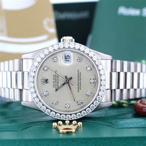 fake rolex with diamonds around it presidential